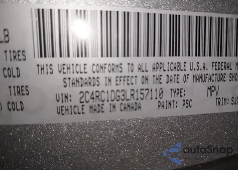 2020 Chrysler Voyager Lxi из США, поврежденный, VIN 2C4RC1DG3LR157110